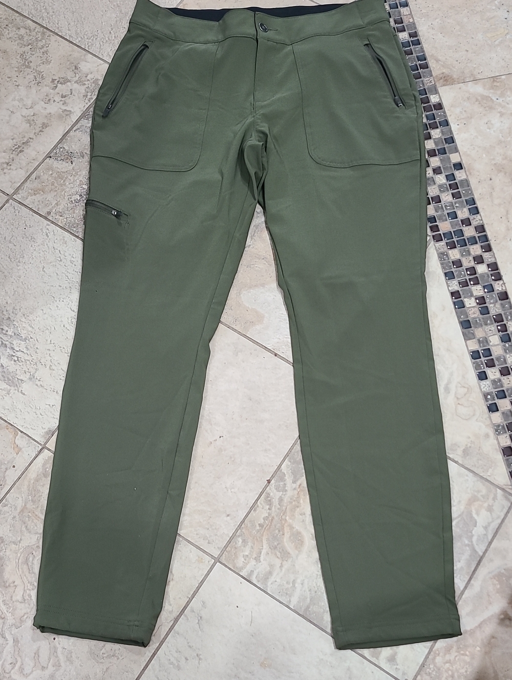 Women’s Olive Green Jogger Pants with Zip Pockets